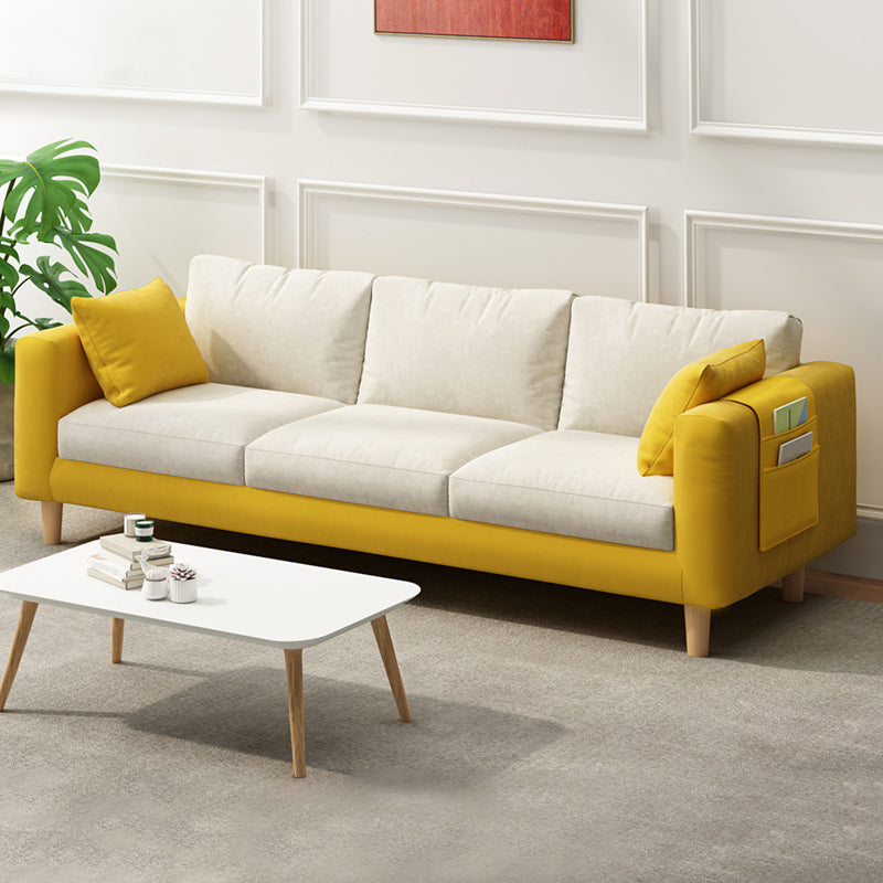 Contemporary 29.5" H 3- Seater Square Arm Sofa for Living Room