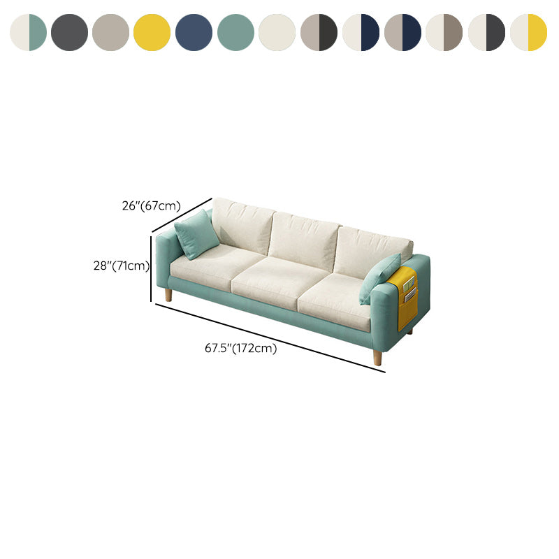 Contemporary 29.5" H 3- Seater Square Arm Sofa for Living Room