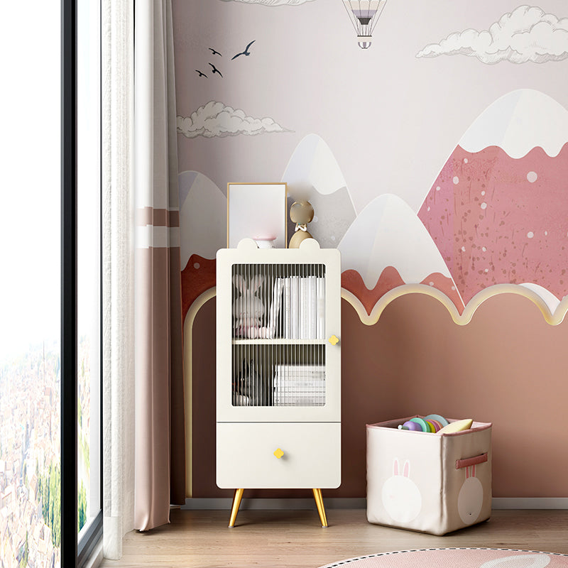 Contemporary Bookcase Closed Back Vertical Shelf Bookcase with Drawer Storage