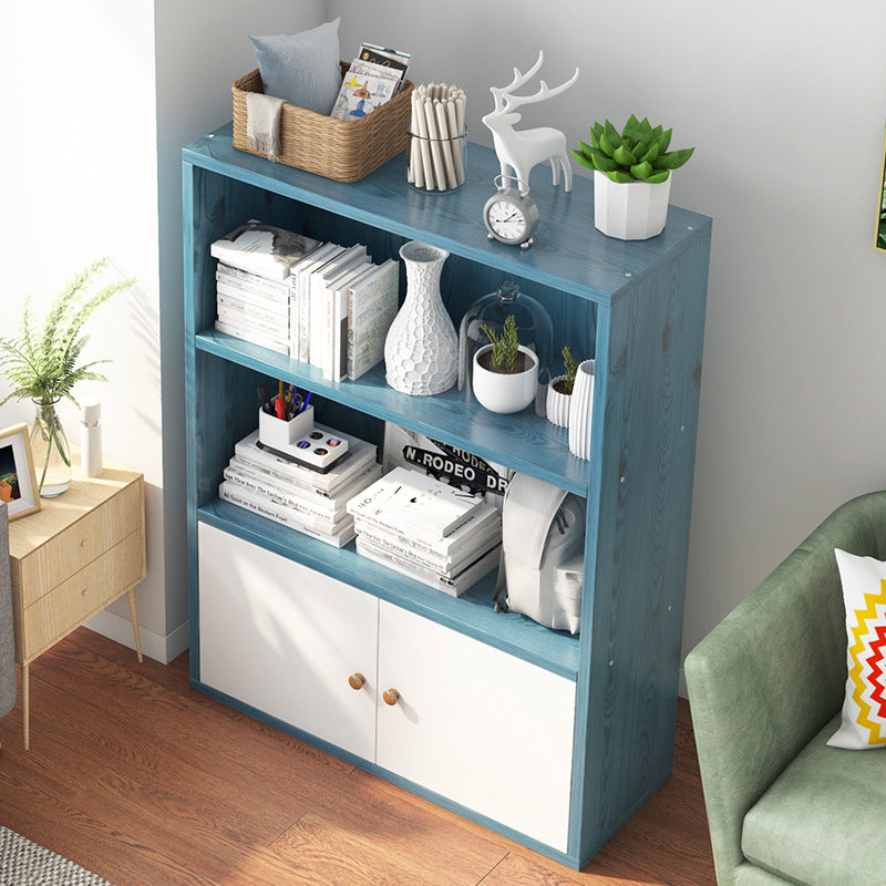 Closed Back Engineered Wood Shelf Bookcase Floor Contemporary Bookshelf with Shelves