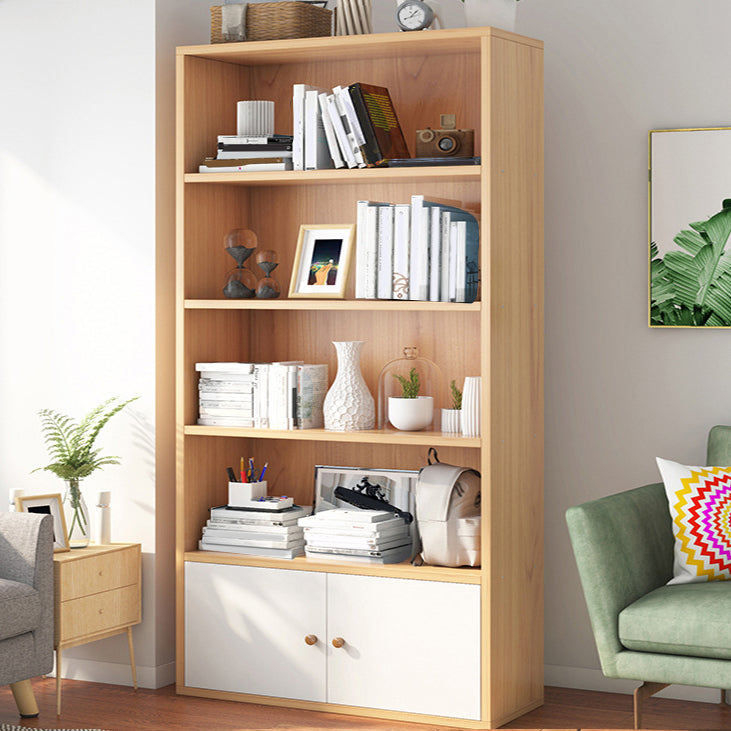Closed Back Engineered Wood Shelf Bookcase Floor Contemporary Bookshelf with Shelves