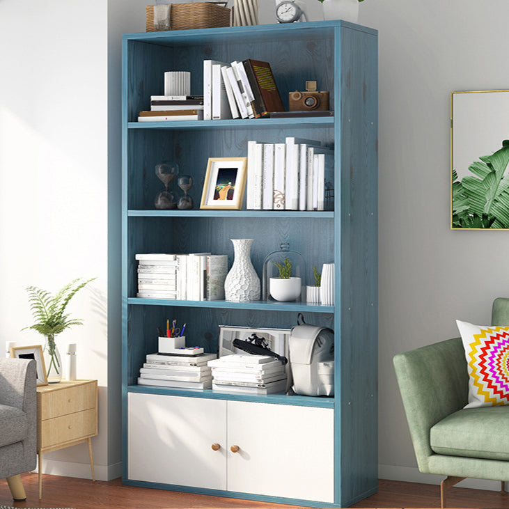 Closed Back Engineered Wood Shelf Bookcase Floor Contemporary Bookshelf with Shelves