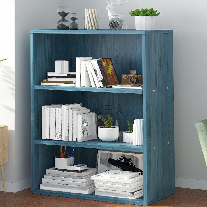 Closed Back Engineered Wood Shelf Bookcase Floor Contemporary Bookshelf with Shelves