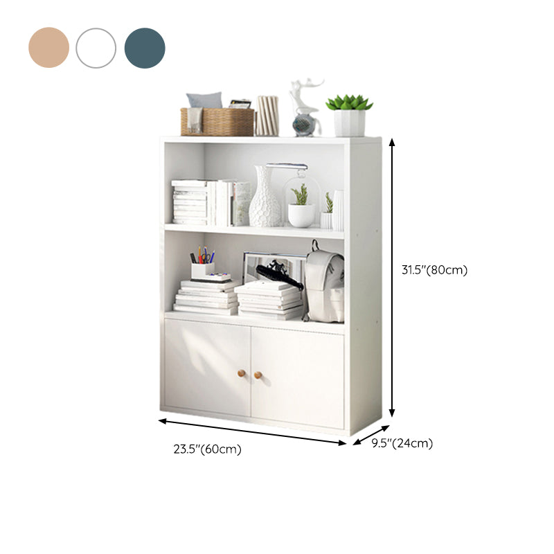 Closed Back Engineered Wood Shelf Bookcase Floor Contemporary Bookshelf with Shelves