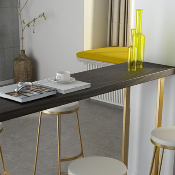 Glam Style Bar Table Set 1/2/5 Pieces Solid Wood Counter Table with Backless Stools