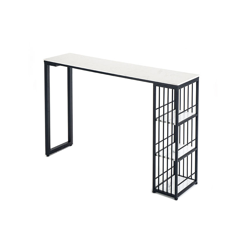 Industrial Bar Table Set 1/3 Pieces Faux Marble Rectangle Table and Stool Set