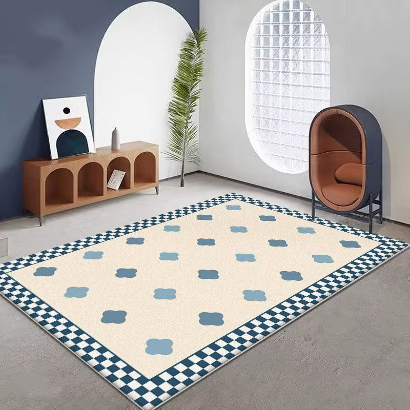 Light Grey Modern Rug Polyester Line Area Rug Washable Rug for Drawing Room