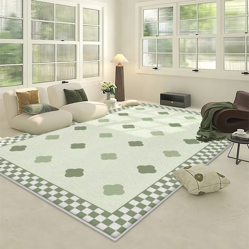 Light Grey Modern Rug Polyester Line Area Rug Washable Rug for Drawing Room