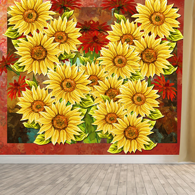 Decorative Wall Mural Wallpaper Hand Painted Plants Sitting Room Wall Mural