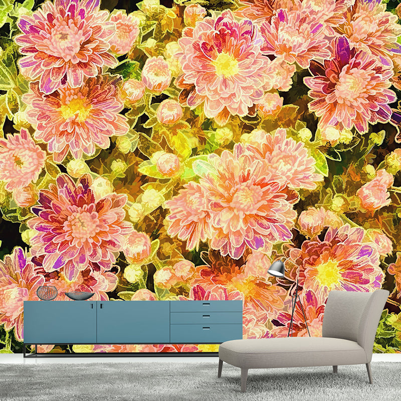 Decorative Wall Mural Wallpaper Hand Painted Plants Sitting Room Wall Mural