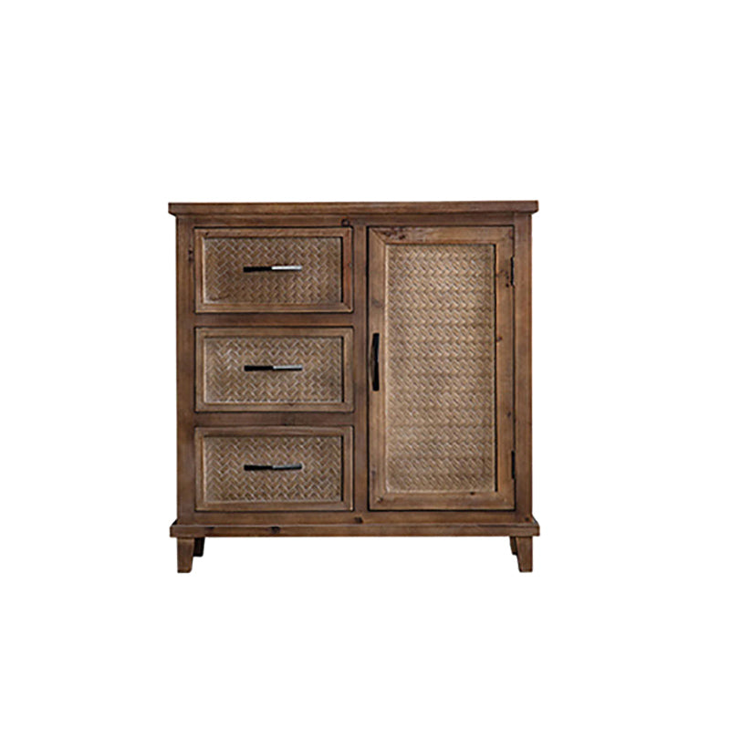 Industrial Wood Drawers Included Cabinet Distressed Brown Accent Cabinet