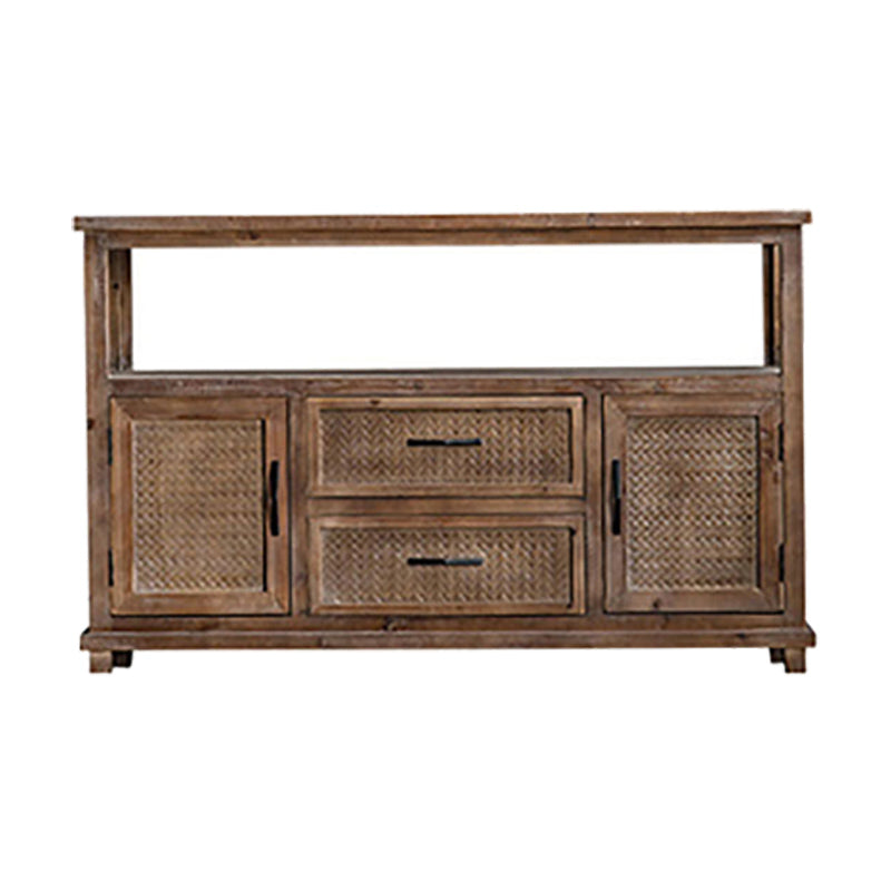 Industrial Wood Drawers Included Cabinet Distressed Brown Accent Cabinet