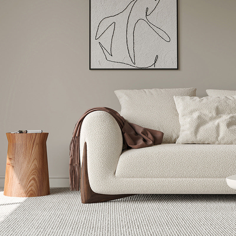 Modern Style Living Room Tuxedo Arm Settee Tight Back Seating in White