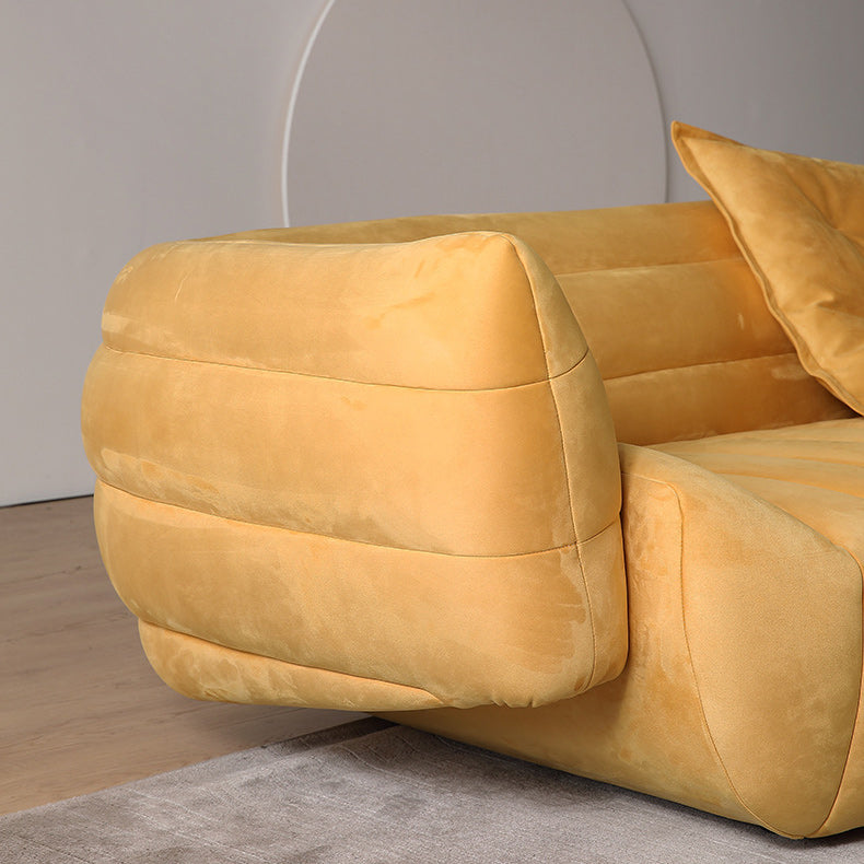 Tuxedo Arm Sofa Sewn Pillow Back Standard Seating in Orange