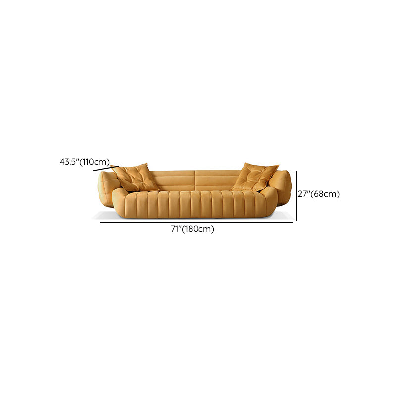 Tuxedo Arm Sofa Sewn Pillow Back Standard Seating in Orange