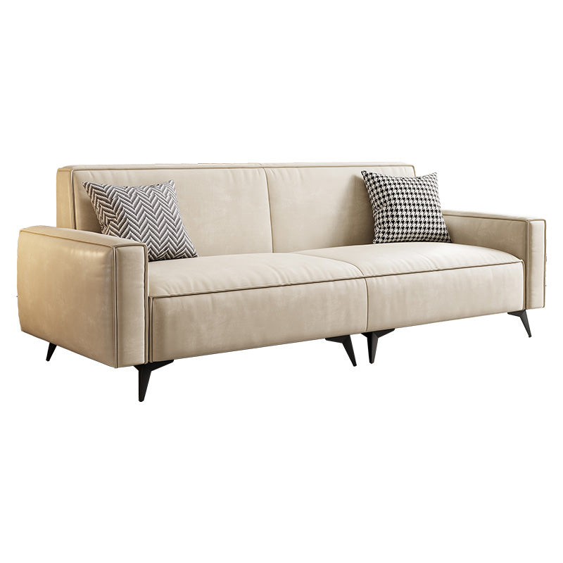 Contemporary 31.49" H Faux Leather Square Arm Sofa for Living Room