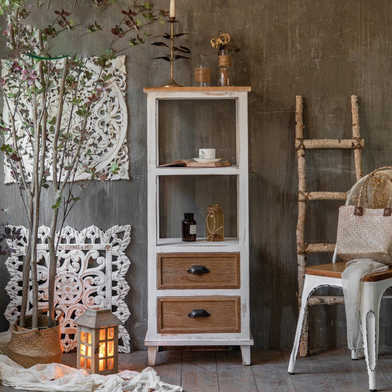 Wood 1 - Door Accent Cabinet Distressed Brown Shelves Included Chest with Drawers