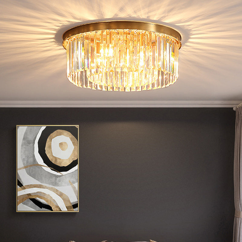Modern Geometric Flush Mount Lights Crystal Flush Mount for Living Room