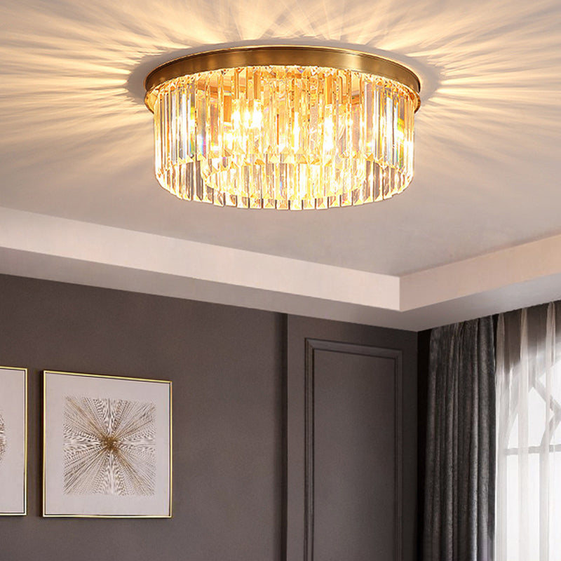 Modern Geometric Flush Mount Lights Crystal Flush Mount for Living Room