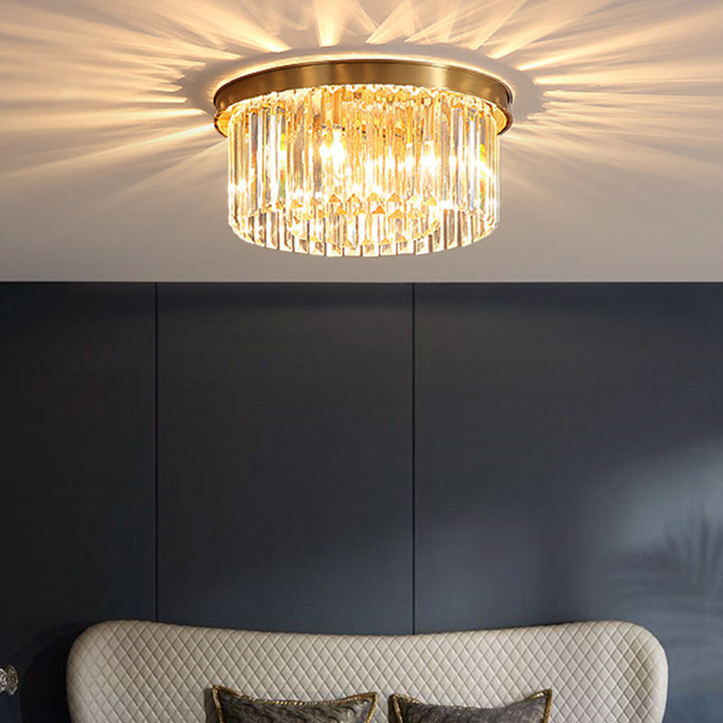 Modern Geometric Flush Mount Lights Crystal Flush Mount for Living Room