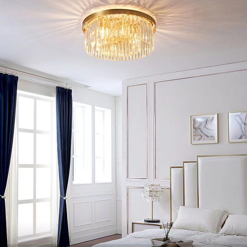 Modern Geometric Flush Mount Lights Crystal Flush Mount for Living Room