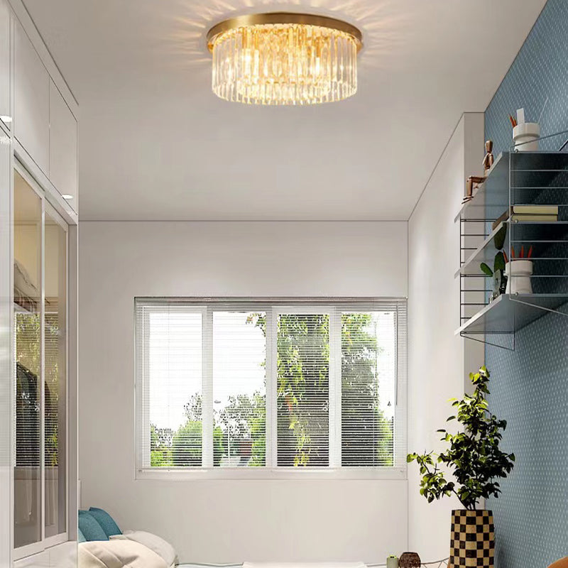 Modern Geometric Flush Mount Lights Crystal Flush Mount for Living Room