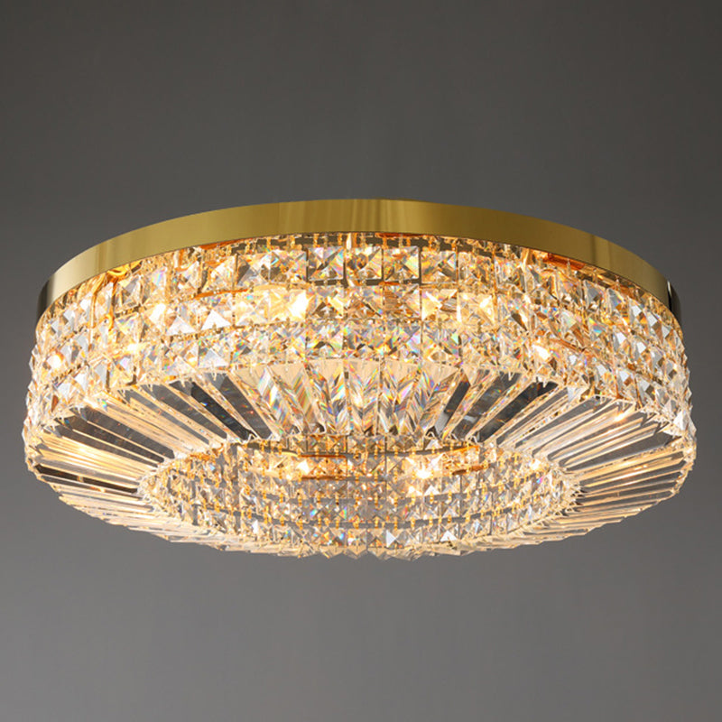 Geometric Flush Chandelier Lighting Contemporary Crystal Flush Mount Fixture