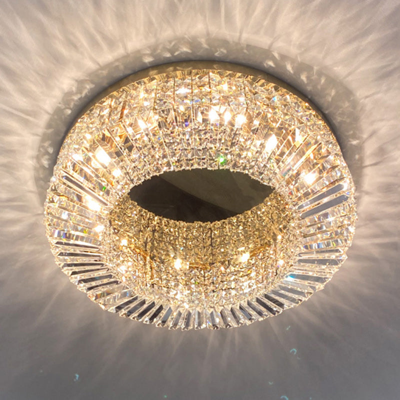 Geometric Flush Chandelier Lighting Contemporary Crystal Flush Mount Fixture