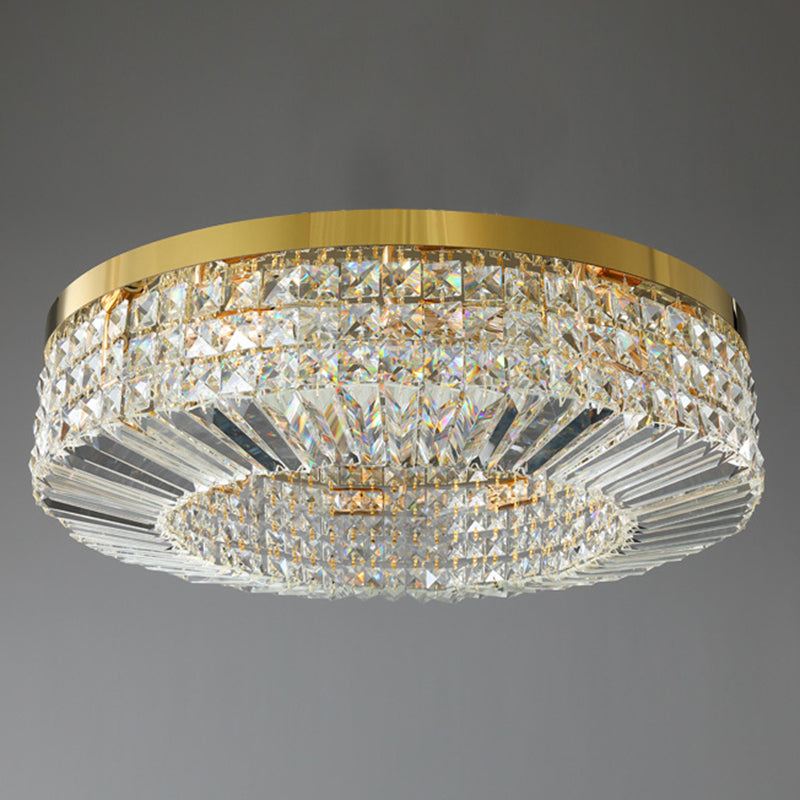 Geometric Flush Chandelier Lighting Contemporary Crystal Flush Mount Fixture