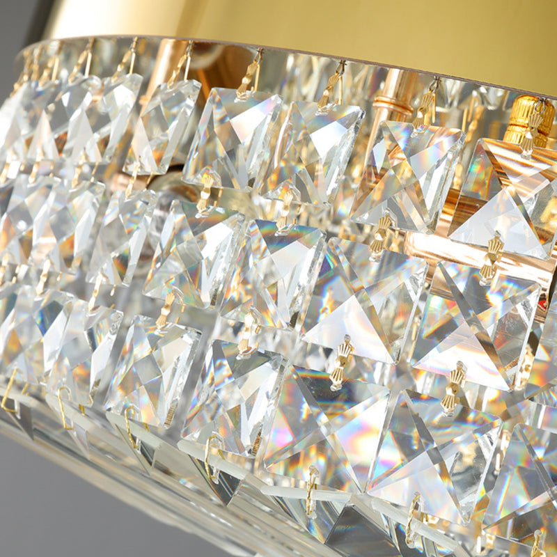 Geometric Flush Chandelier Lighting Contemporary Crystal Flush Mount Fixture
