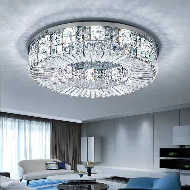 Geometric Flush Chandelier Lighting Contemporary Crystal Flush Mount Fixture