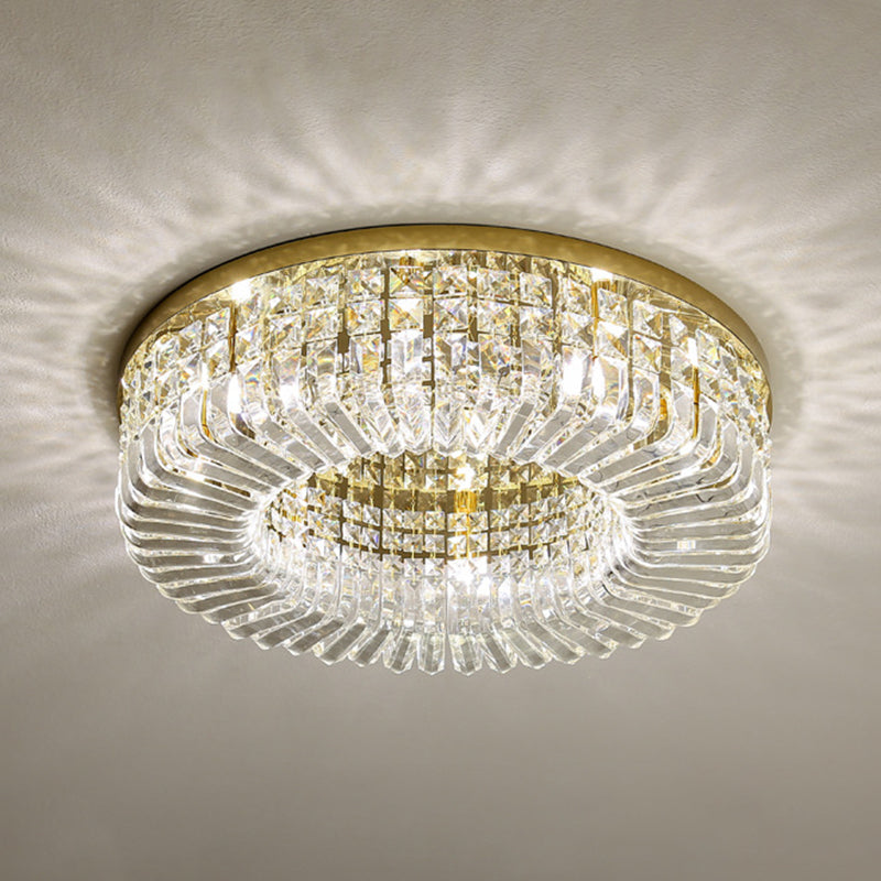 Geometric Flush Mount Ceiling Light Modern Crystal Flush Light for Living Room