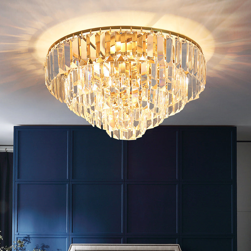 Geometric Flush Mount Light Fixture Modern Crystal Flush Mount Fixture in Clear