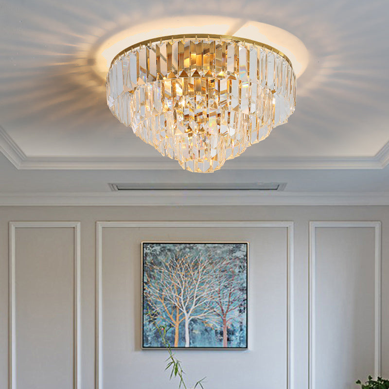 Geometric Flush Mount Light Fixture Modern Crystal Flush Mount Fixture in Clear