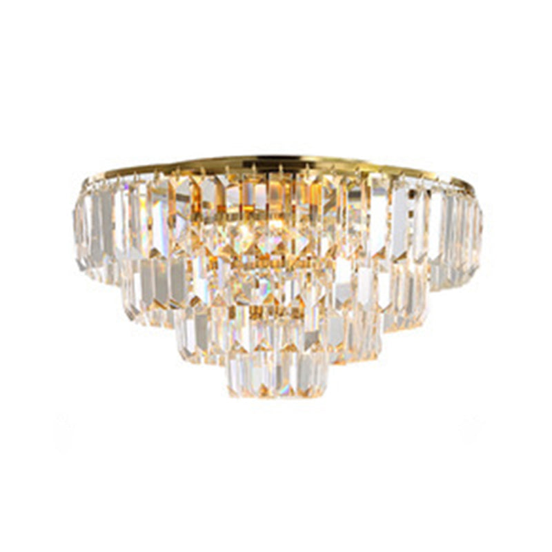 Geometric Flush Mount Light Fixture Modern Crystal Flush Mount Fixture in Clear