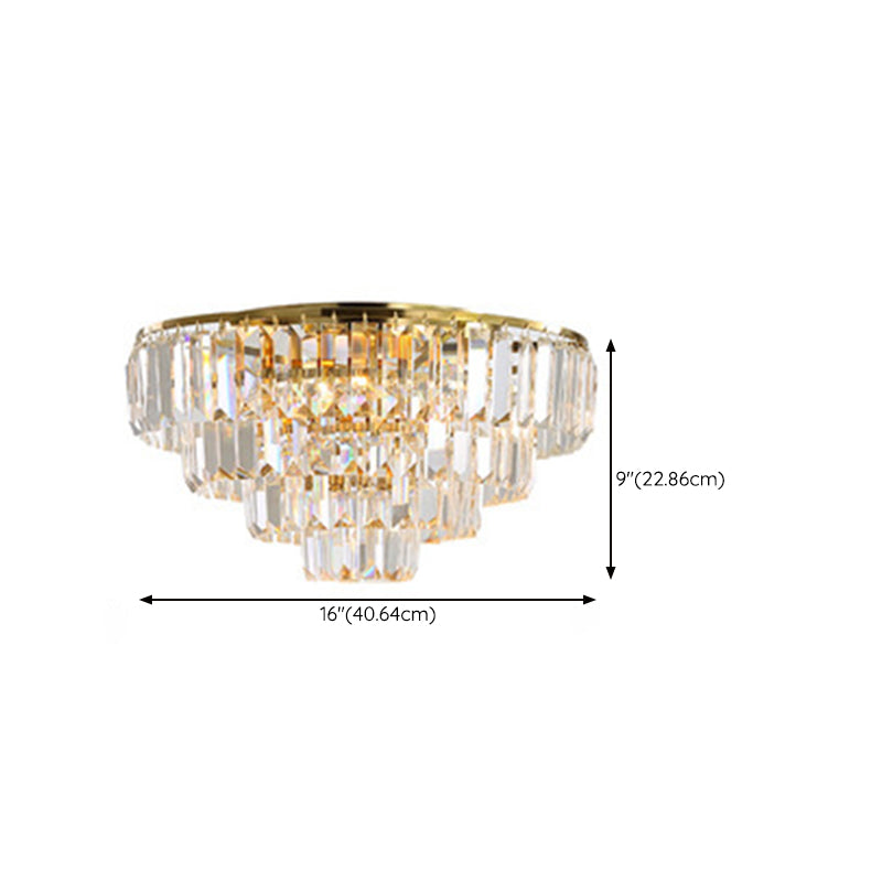 Geometric Flush Mount Light Fixture Modern Crystal Flush Mount Fixture in Clear