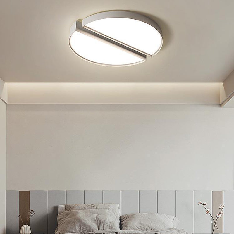 Geometric Interior LED Flush Mount in White Minimalist Iron Ceiling Flush