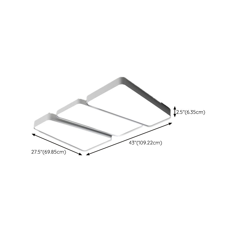 Geometric Interior LED Flush Mount in White Minimalist Iron Ceiling Flush