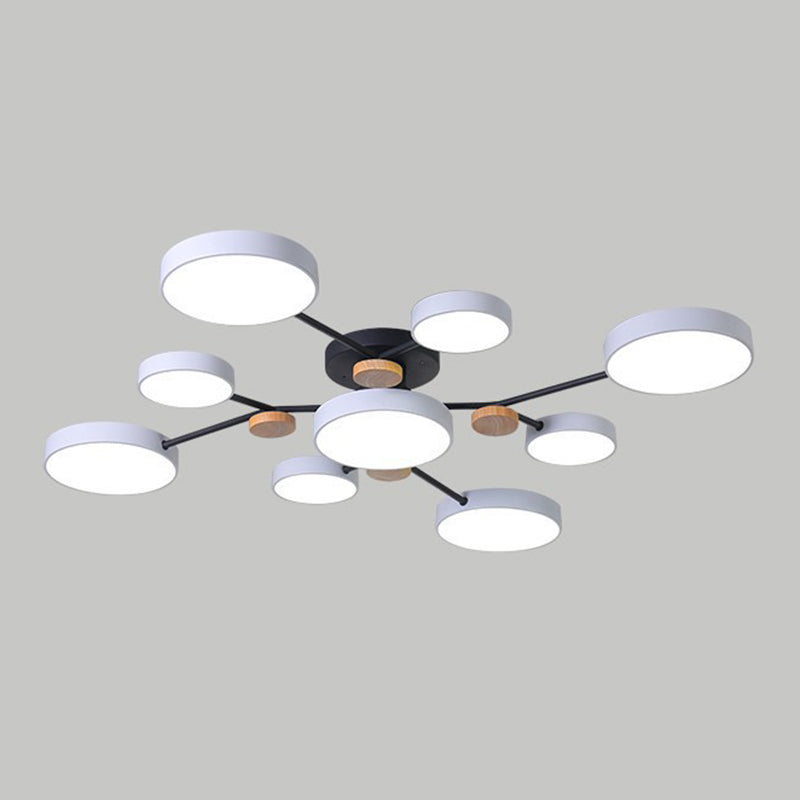 Multiple-Light Drum Flush Light Modern Metal Flush Mount Ceiling Light
