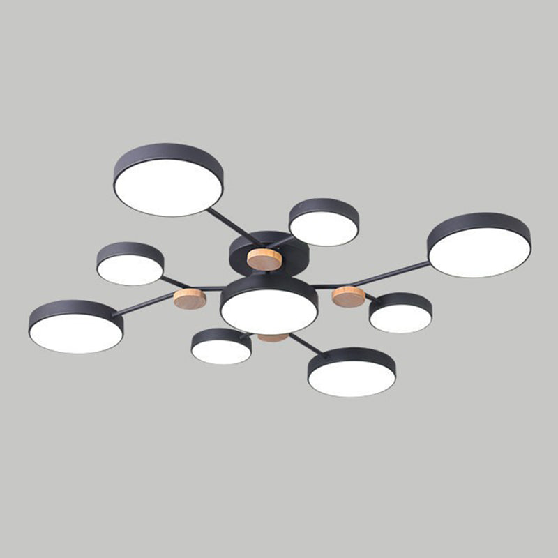 Multiple-Light Drum Flush Light Modern Metal Flush Mount Ceiling Light