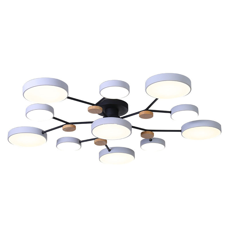 Multiple-Light Drum Flush Light Modern Metal Flush Mount Ceiling Light