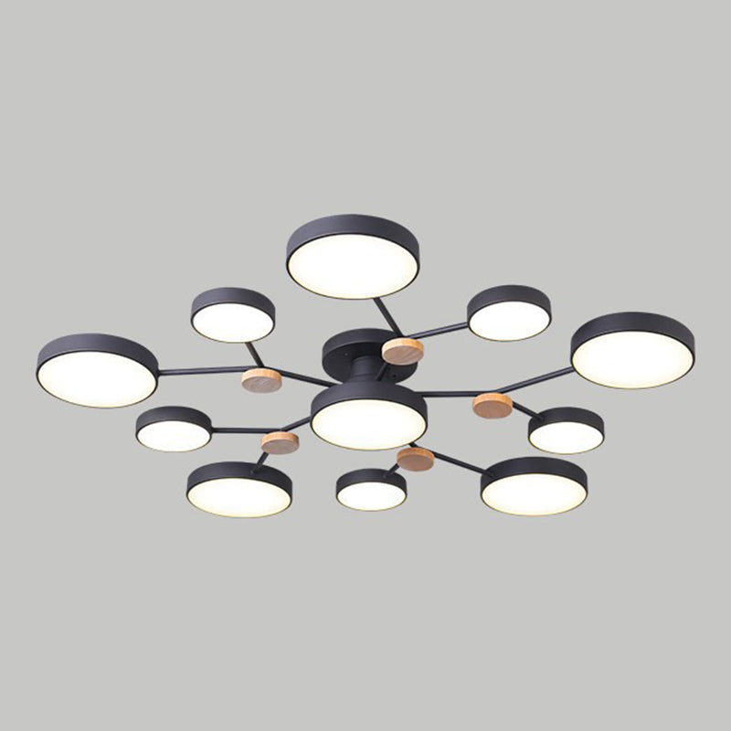 Multiple-Light Drum Flush Light Modern Metal Flush Mount Ceiling Light