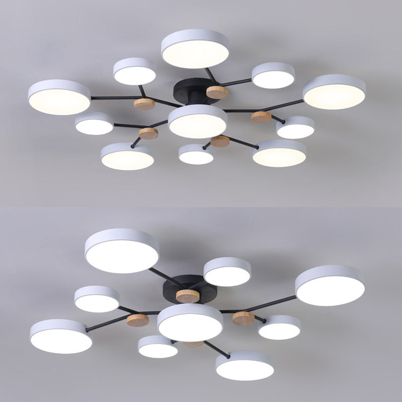 Multiple-Light Drum Flush Light Modern Metal Flush Mount Ceiling Light