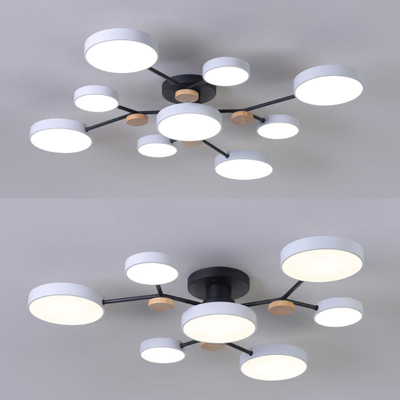 Multiple-Light Drum Flush Light Modern Metal Flush Mount Ceiling Light