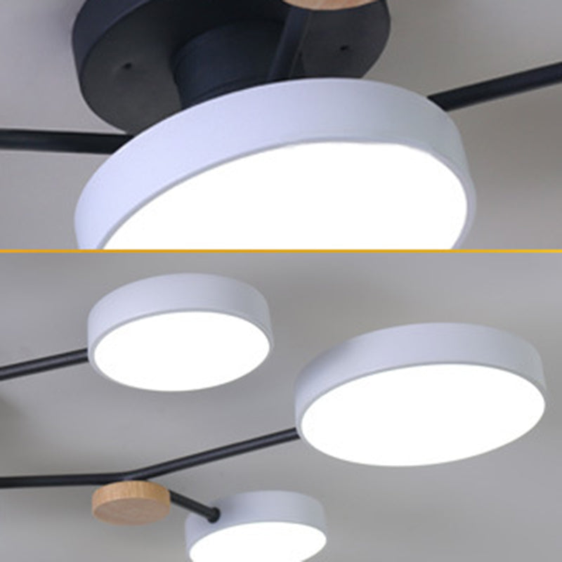 Multiple-Light Drum Flush Light Modern Metal Flush Mount Ceiling Light