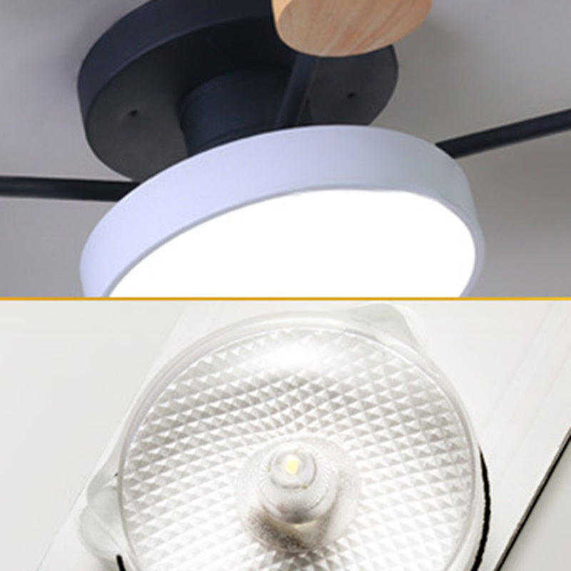 Multiple-Light Drum Flush Light Modern Metal Flush Mount Ceiling Light