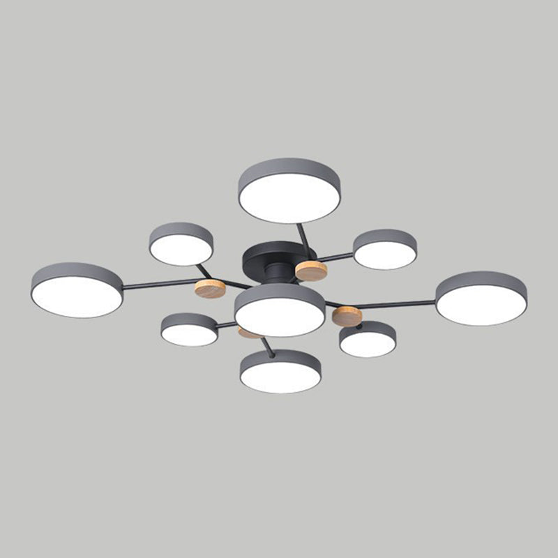Multiple-Light Drum Flush Light Modern Metal Flush Mount Ceiling Light