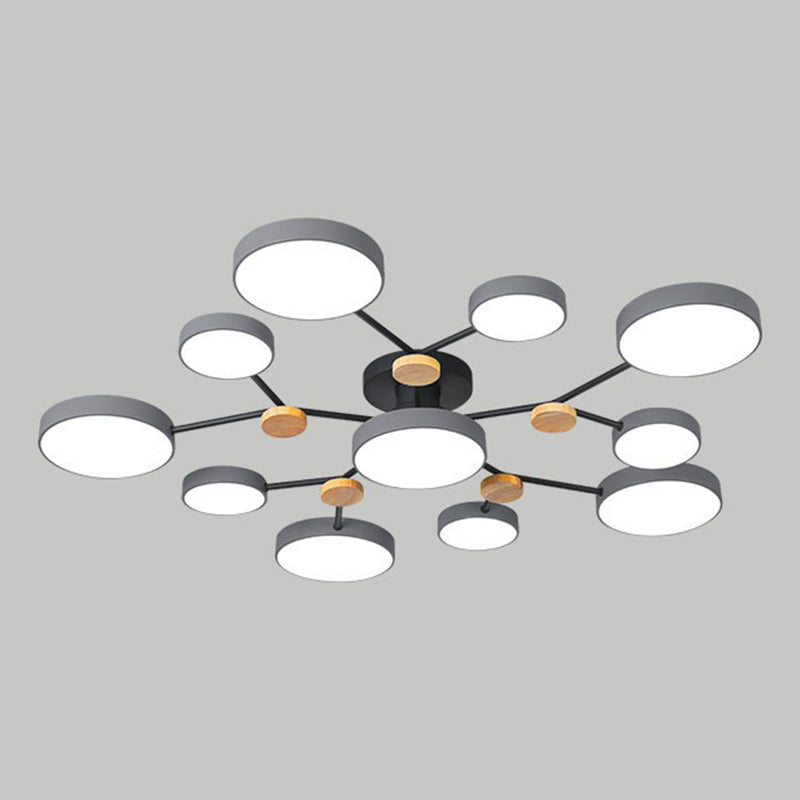 Multiple-Light Drum Flush Light Modern Metal Flush Mount Ceiling Light
