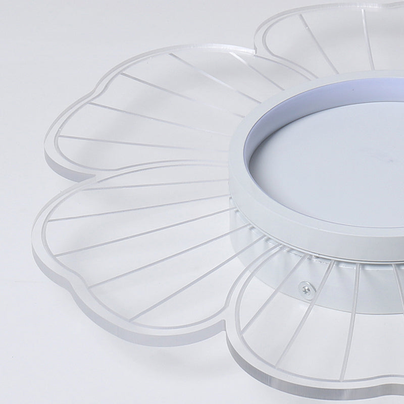 Flower Shape Flush Mount Modern Style Acrylic 1 Lights Led Flush Mount in White