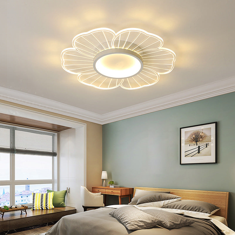 Flower Shape Flush Mount Modern Style Acrylic 1 Lights Led Flush Mount in White